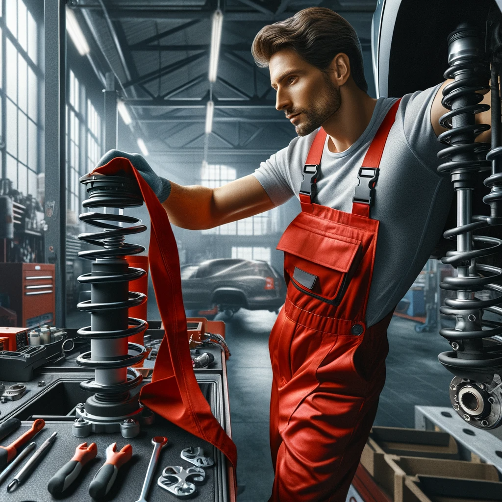 Levin Mechanic Checking Suspension on Free Shock test