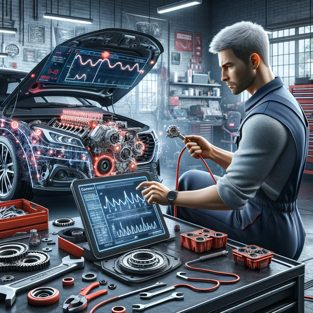 Mechanic in Levin carrying out car engine dianostics for engine check light.
